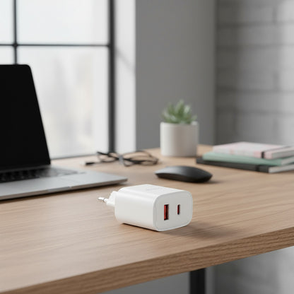 Φορτιστής Δικτύου Yesido YC02E, 20W, 3A, 1 x USB-A - 1 x USB-C, Λευκό