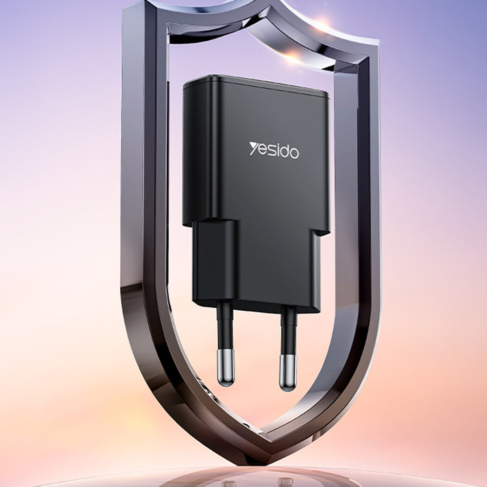 Φορτιστής Δικτύου Yesido YC74, 30W, 3A, 1 x USB-C, Μαύρο