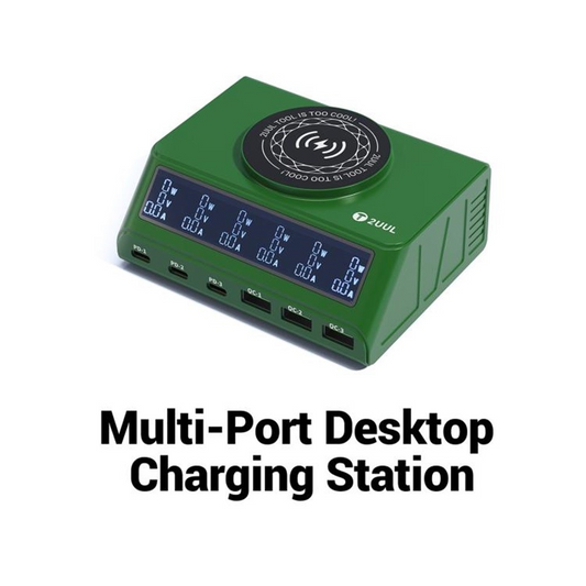 Φορτιστής Σταθμός 2UUL PC11 QI, 110W, 3A, 3 x USB-A - 3 x USB-C, Πράσινο
