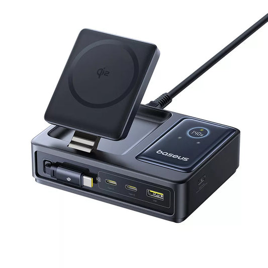 Φορτιστής Σταθμός Baseus Nomos QI 5in1, 140W, 5A, 1 x USB-A - 2 x USB-C, Μαύρο P10170902123-00