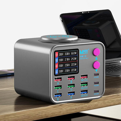 Φορτιστής Σταθμός MaAnt DianBa No.2 QI, 300W, 3A, 3 x USB-C - 9 x USB-A, Γκρι