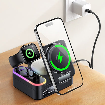 Φορτιστής Σταθμός Yesido DS38 Οθόνη QI 3σε1, 65W, 3A, 1 x USB-A - 2 x USB-C, Μαύρο