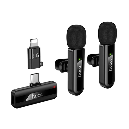 Lavaliera HOCO L20A, USB-C / Lightning, Σετ 2 τεμαχίων, Μαύρη