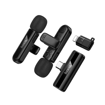 Lavaliera HOCO L20A, USB-C / Lightning, Σετ 2 τεμαχίων, Μαύρη