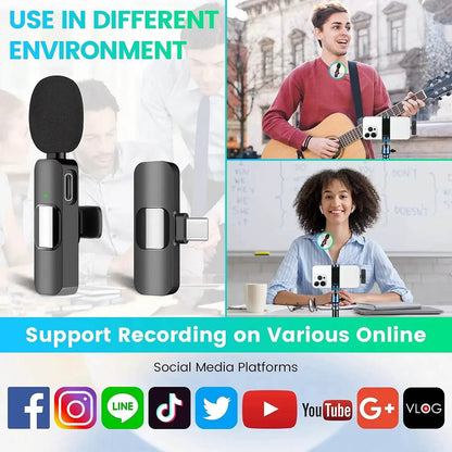 Lavaliera Techsuit LW2, USB-C, Σετ 2 τεμάχια, Μαύρο