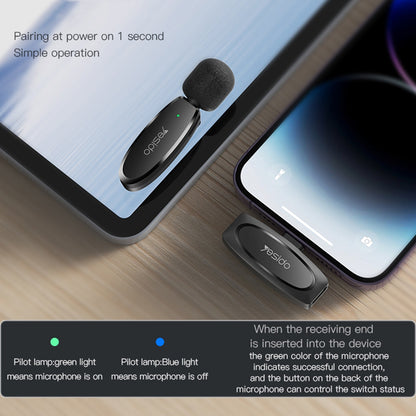Lavaliera Yesido KR15, USB-C / Lightning, Σετ 2 τεμάχια, Μαύρη