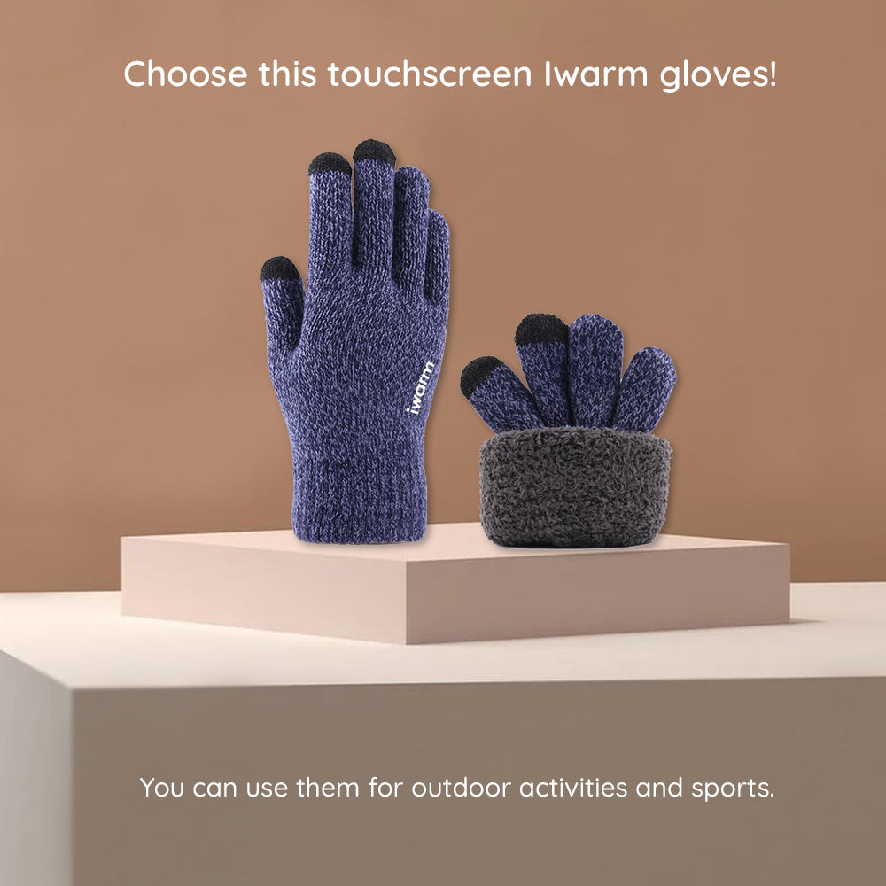 Iwarm ST0018 Touchscreen Winter Gloves, Size 23cm, Black