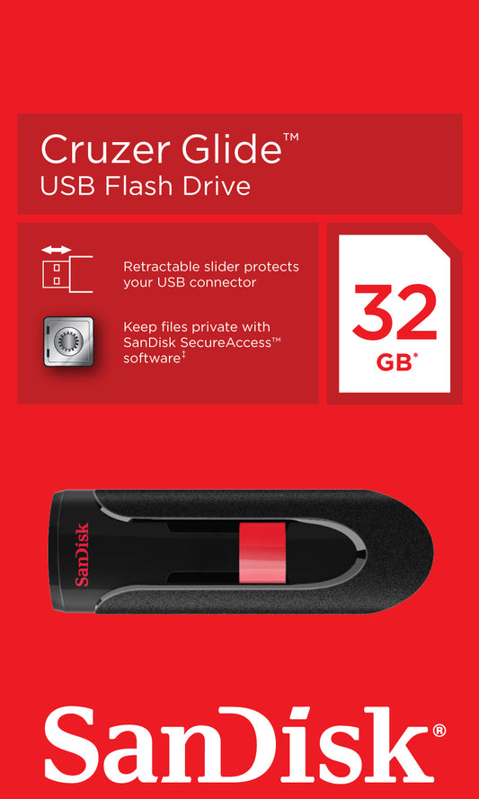 Εξωτερική Μνήμη USB-A SanDisk Cruzer Glide, 32Gb SDCZ60-032G-B35