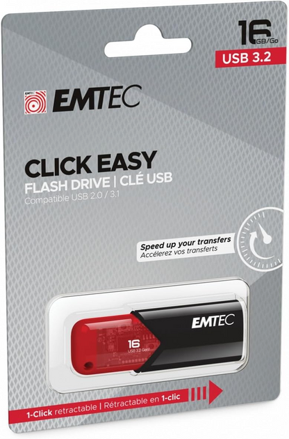 Εξωτερική Μνήμη USB-A 3.2 Emtec B110 Click Easy, 16Gb ECMMD16GB113
