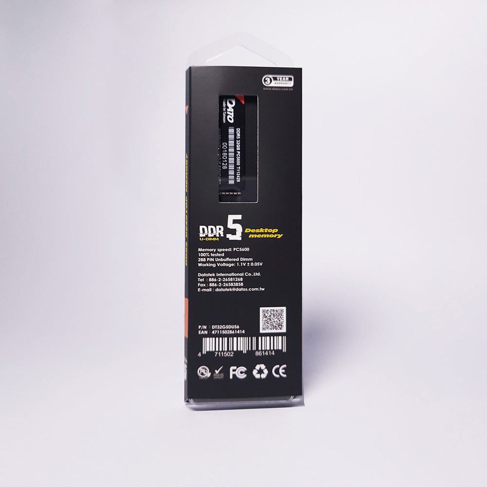 Dato RAM Memory, DDR5, 8GB, 4800Mhz DT8G5DU48