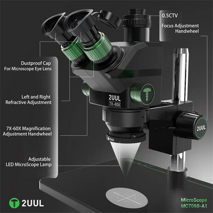 Μικροσκόπιο 2UUL MC7060-A1, Μαύρο