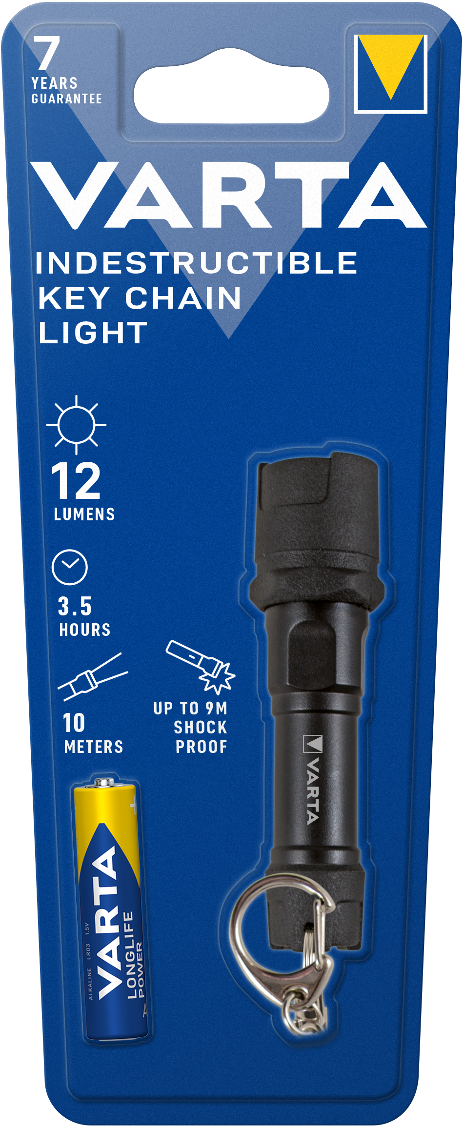Φακός LED Varta ΑΔΙΑΒΡΟΧΟΣ, 12lm, IPX4