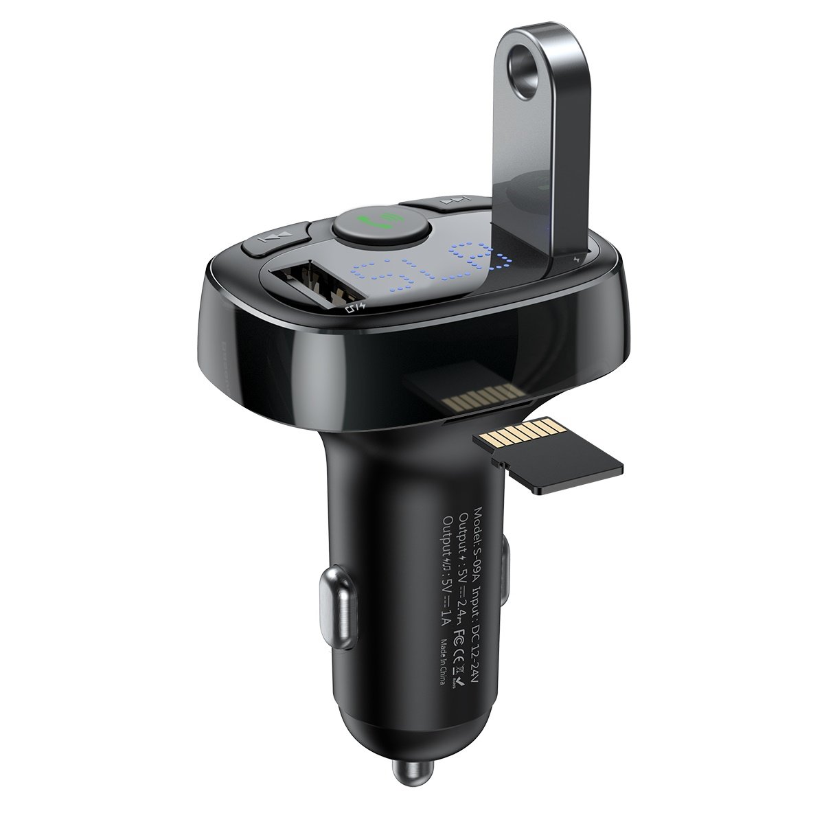 Baseus S-09A Bluetooth FM Modulator, 2 x USB-A - 1 x microSD CCMT000001