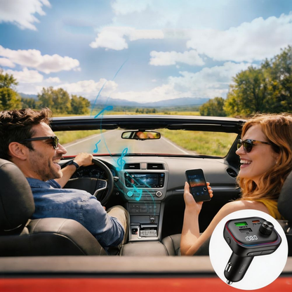 Tech-Protect CC07 Bluetooth FM Modulator, 2 x USB-A - 1 x USB-C