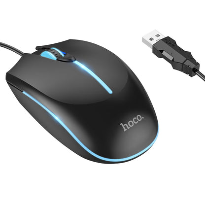 Ποντίκι Gaming Ενσύρματο USB HOCO GM37, RGB, 2400DPI, Μαύρο