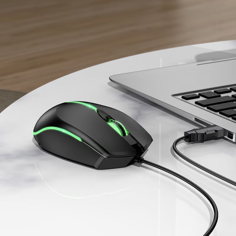 Ποντίκι Gaming Ενσύρματο USB HOCO GM37, RGB, 2400DPI, Μαύρο