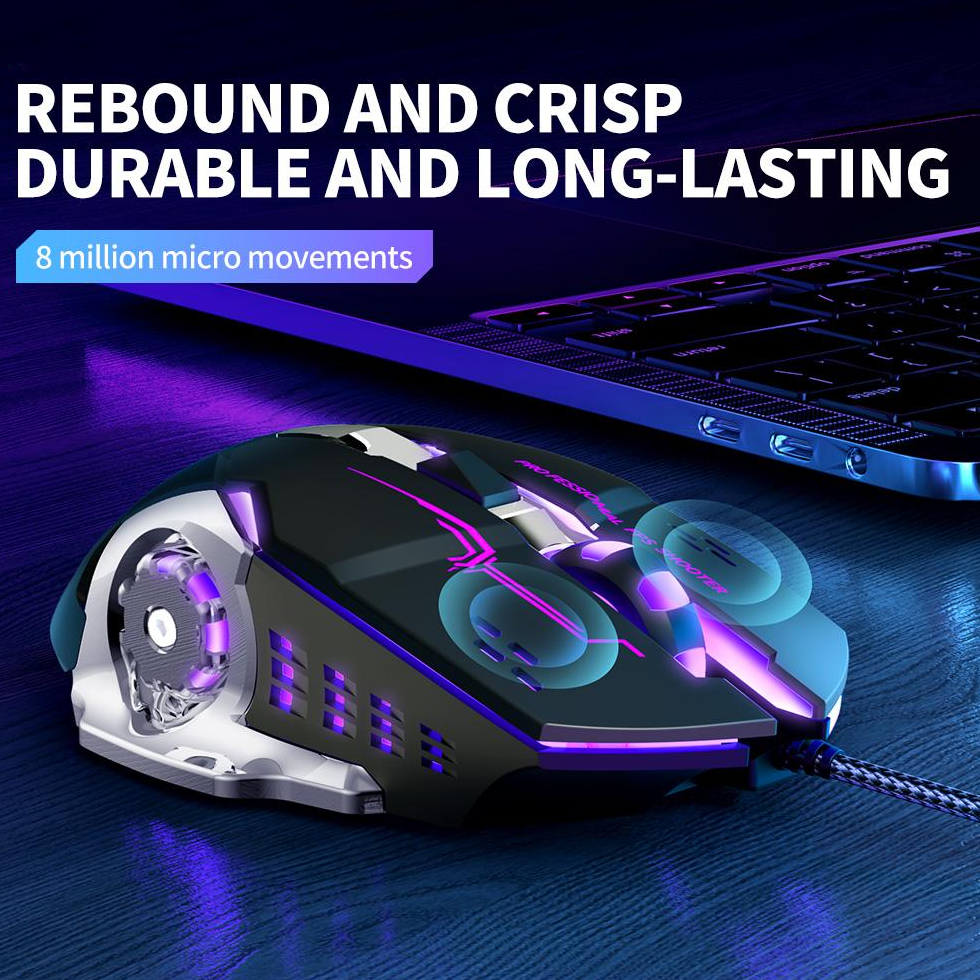 Ποντίκι Gaming Ενσύρματο USB XO Design M10, RGB, 3200DPI, Μαύρο