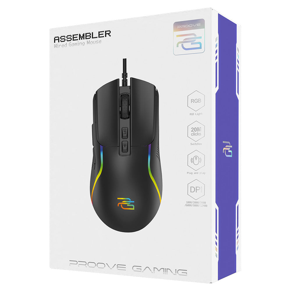 Mouse Gaming Wired USB Proove Assembler, RGB, 12400DPI, Μαύρο CMAS00000101