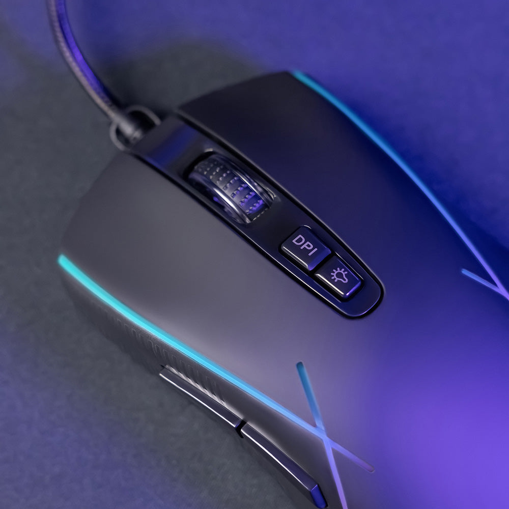 Proove Defiant Wired USB Gaming Mouse, RGB, 7200DPI, White CMDE00000101