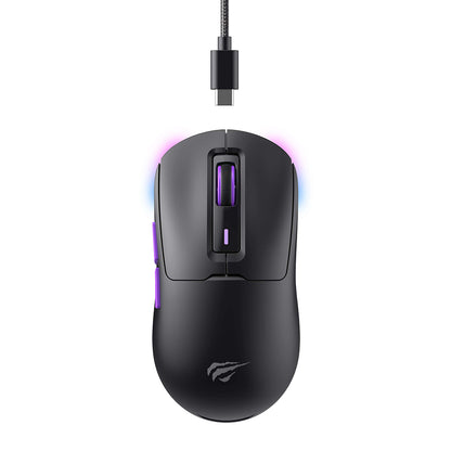 Ασύρματο Gaming Mouse HAVIT MS969WB, RGB, 1000DPI - 16000DPI, BT / Wi-Fi / Ενσύρματο, Μαύρο
