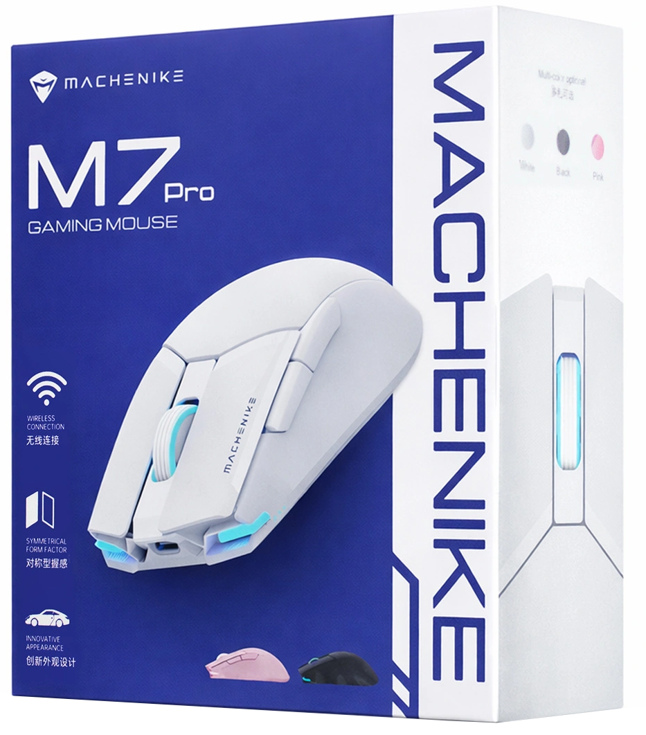 Ασύρματο Gaming Ποντίκι Machenike M7 Pro, 1000DPI - 26000DPI, RGB, Λευκό