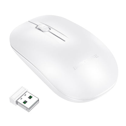 Ασύρματο Ποντίκι Borofone BG14 Planet, 1000DPI, BT / Wi-Fi, Λευκό