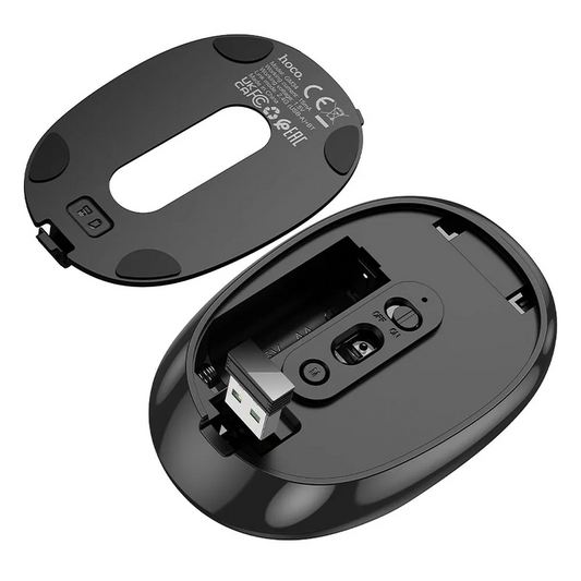 HOCO GM34 Wireless Mouse, 1600DPI, BT / Wi-Fi, Black