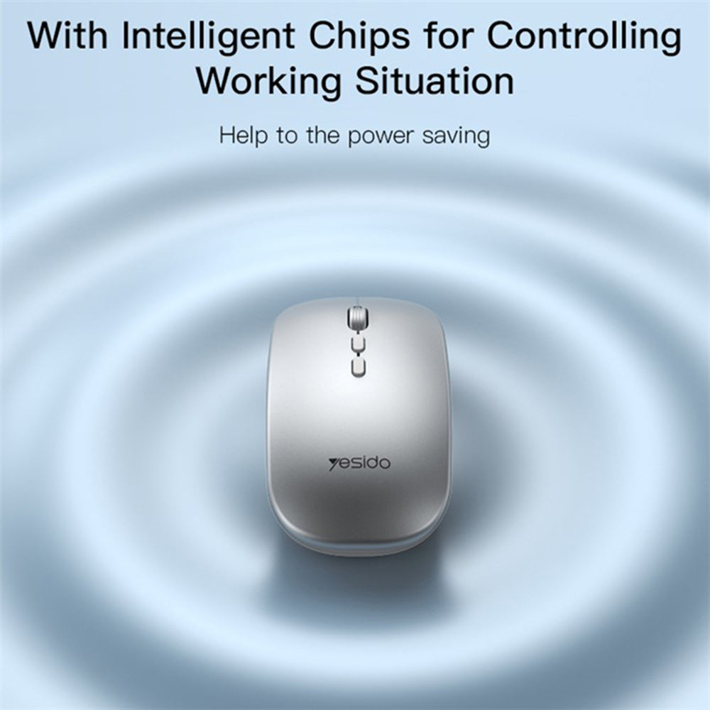 Mouse Wireless Yesido KB15, 800DPI - 1600DPI, Ασημί