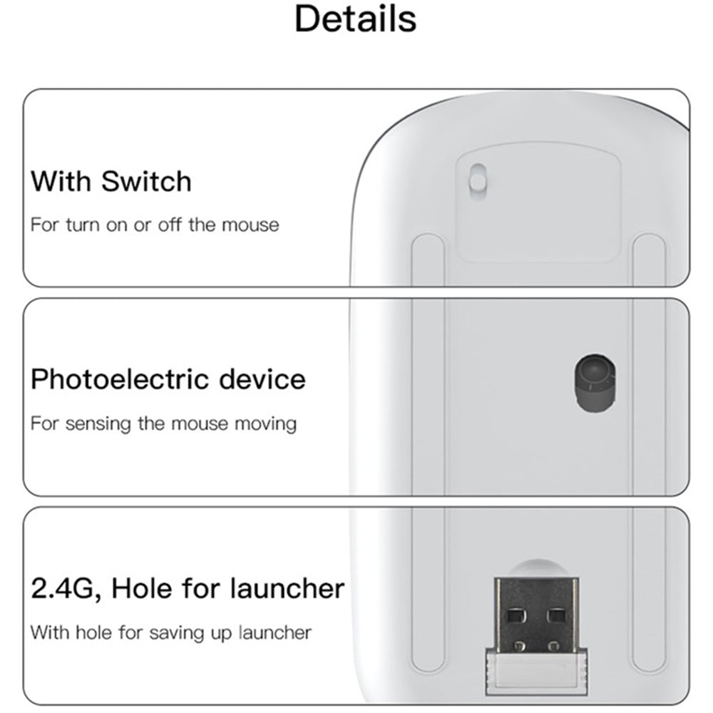 Mouse Wireless Yesido KB15, 800DPI - 1600DPI, Ασημί