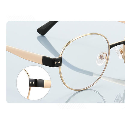 Techsuit 3175 Women's Computer Glasses, Anti-Blue Light, Light Gold Gray
