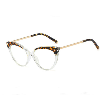 Techsuit Women's Computer Glasses F93308, Anti-Blue Light, Black Gold Transparent