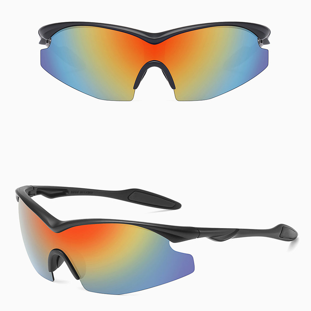 Unisex Cycling Glasses Techsuit 1806, UV Protection, Black Orange Yellow