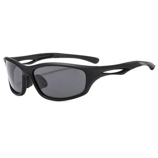 Unisex Cycling Glasses Techsuit 9309, Polarized, Black Gray