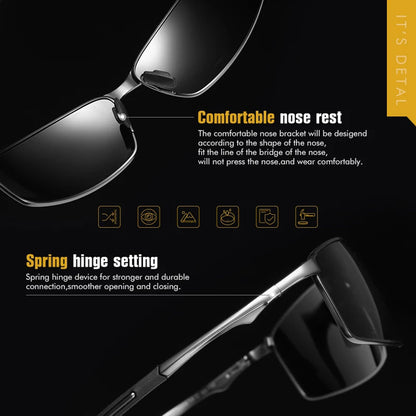 Men's Techsuit 559 Sunglasses, Polarized, UV Protection, Black Gray