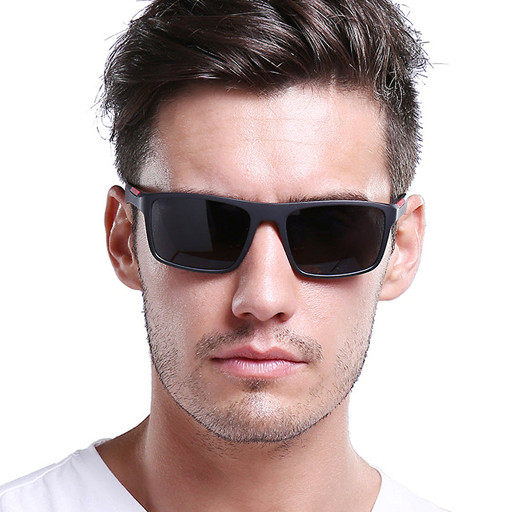 Men's Techsuit TR90 Sunglasses (MM101), Polarized, UV Protection, Blue Red