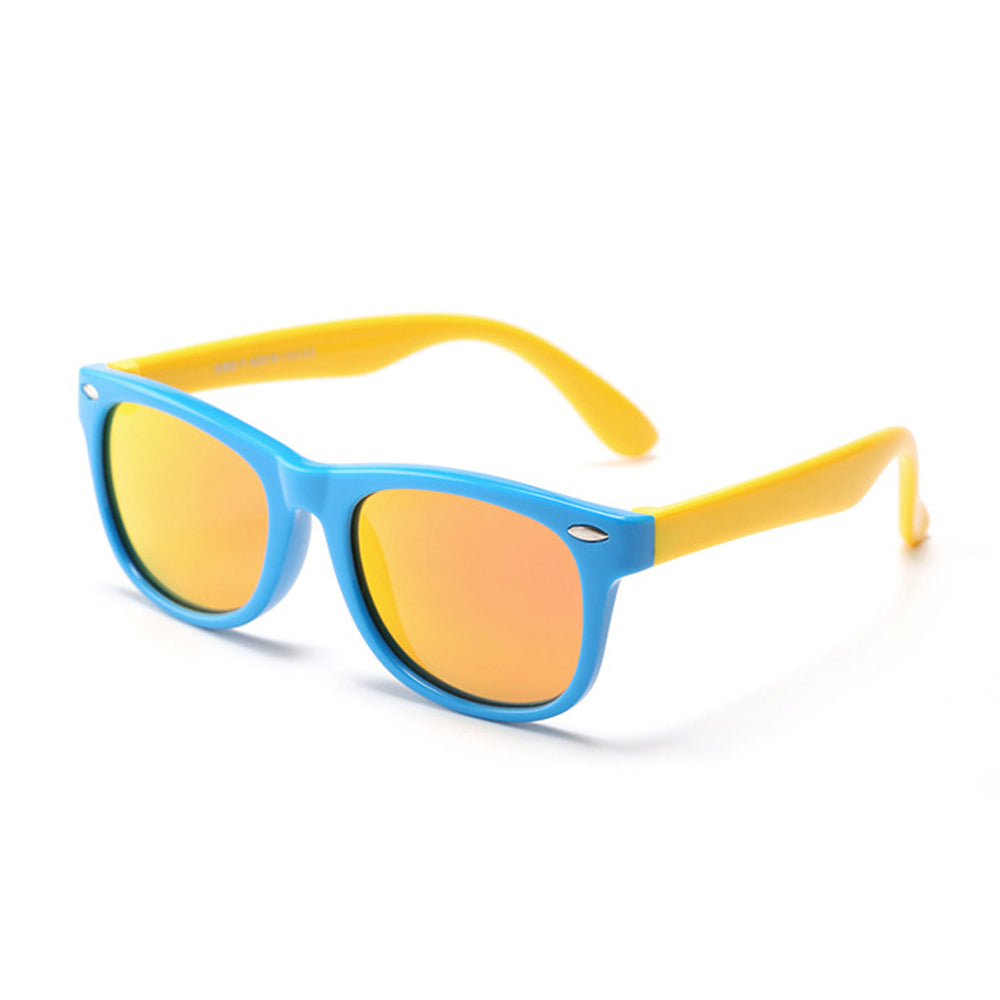 Techsuit D802 Kids' Sunglasses, Polarized, UV Protection, Blue Yellow Orange