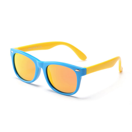 Techsuit D802 Kids' Sunglasses, Polarized, UV Protection, Blue Yellow Orange