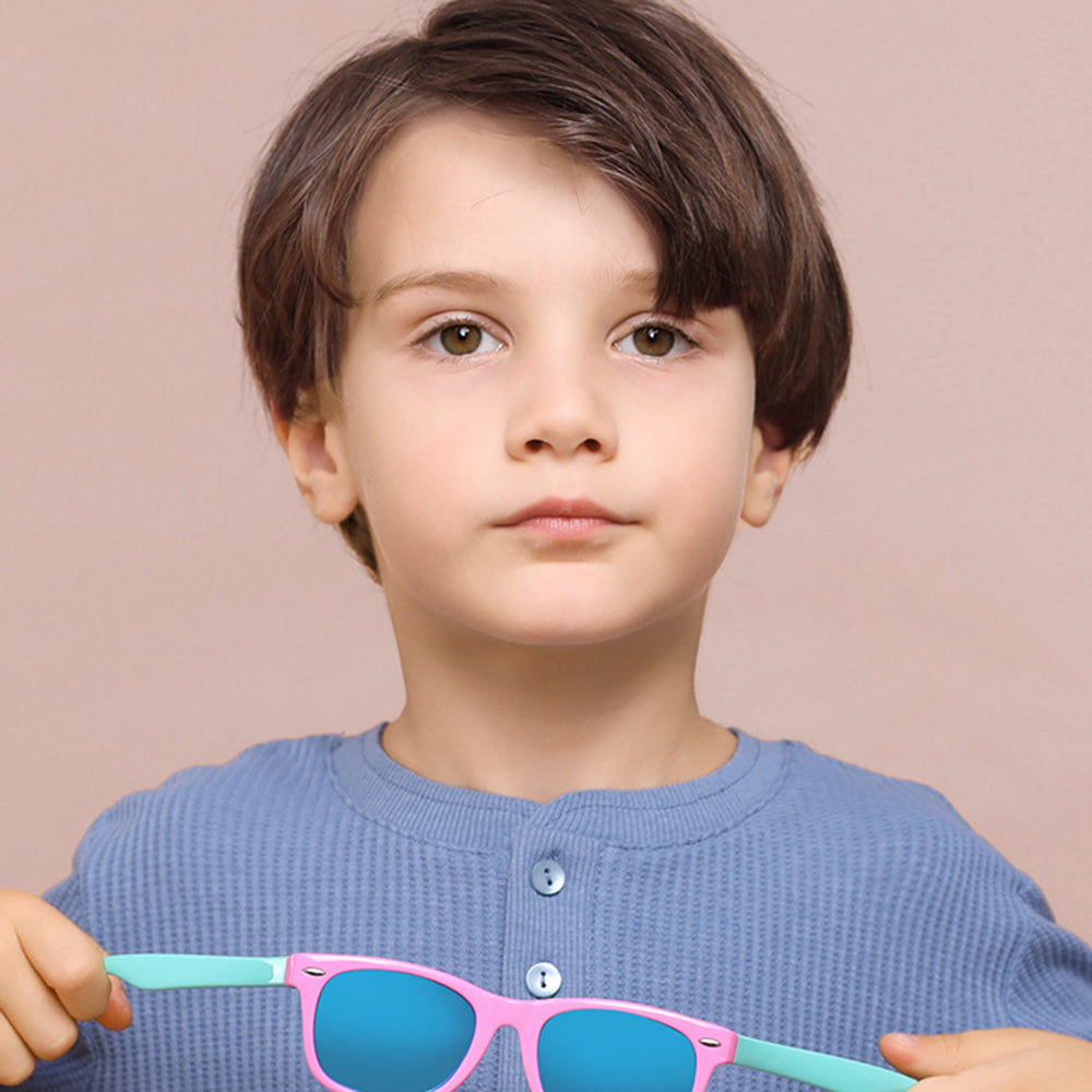 Techsuit D802 Kids' Sunglasses, Polarized, UV Protection, Blue Yellow Orange