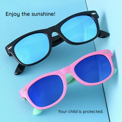 Techsuit D802 Kids' Sunglasses, Polarized, UV Protection, Blue Yellow Orange