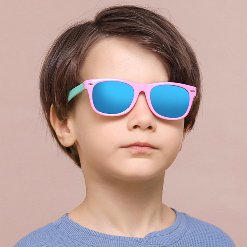 Techsuit D802 Kids Sunglasses, Polarized, UV Protection, Red Black Green