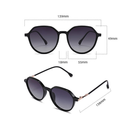 Techsuit 2203 Women's Sunglasses, Polarized, UV Protection, Black Gray