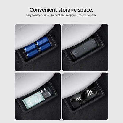 Spigen TO222J Car Organizer with Under-Seat Mount for Tesla Y Juniper, Set of 2 pieces