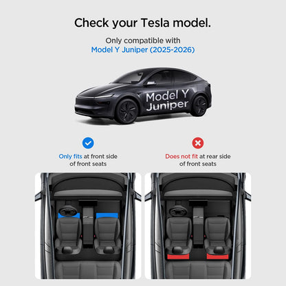 Spigen TO222J Car Organizer with Under-Seat Mount for Tesla Y Juniper, Set of 2 pieces