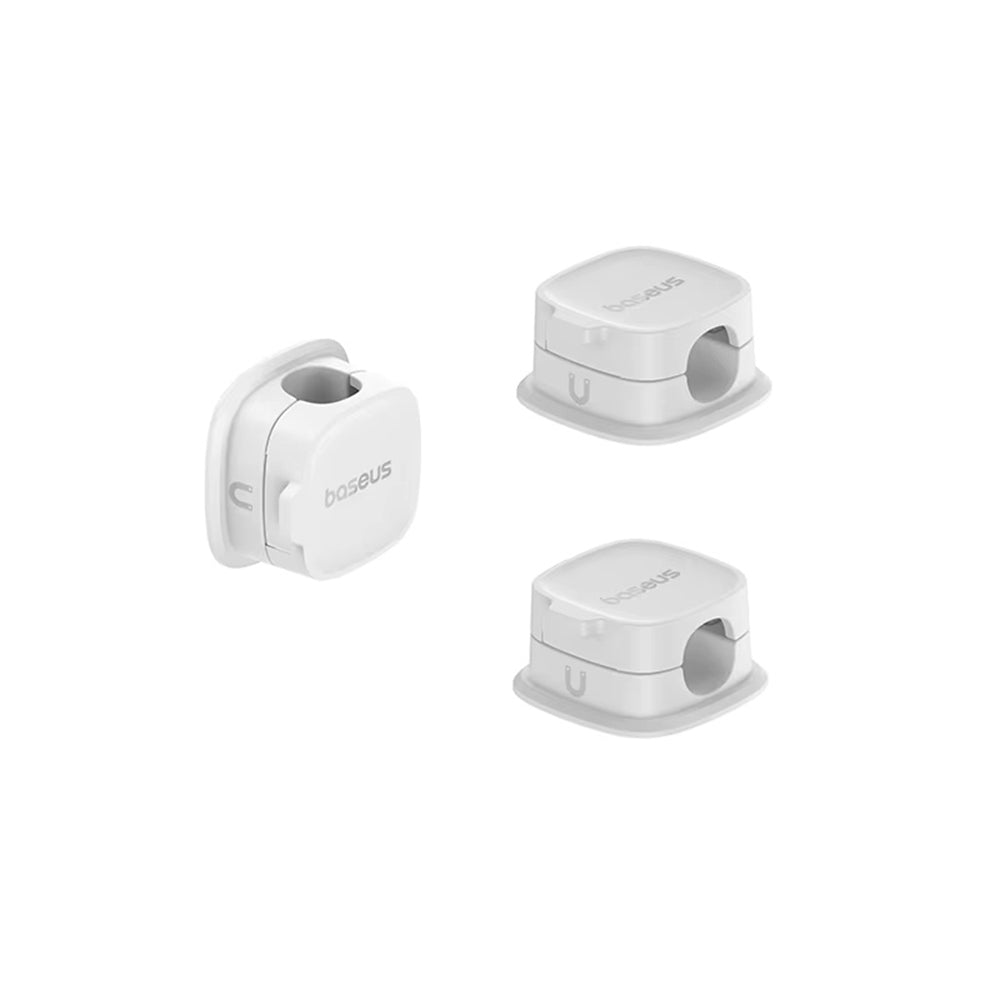 Διοργανωτής Καλωδίων Baseus Lite Magnetic, Σετ 3 Τεμαχίων, Λευκό B01331106211-00