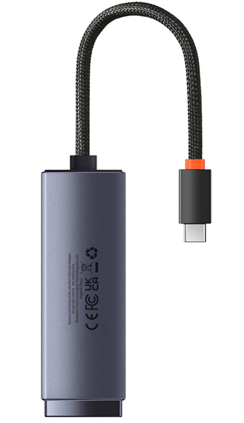 Κάρτα Δικτύου Baseus Lite, RJ45, USB-C, Γκρι WKQX000313