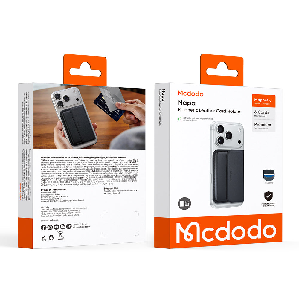 Πορτοφόλι MagSafe, McDodo, WH-3530 Napa, Μαύρο