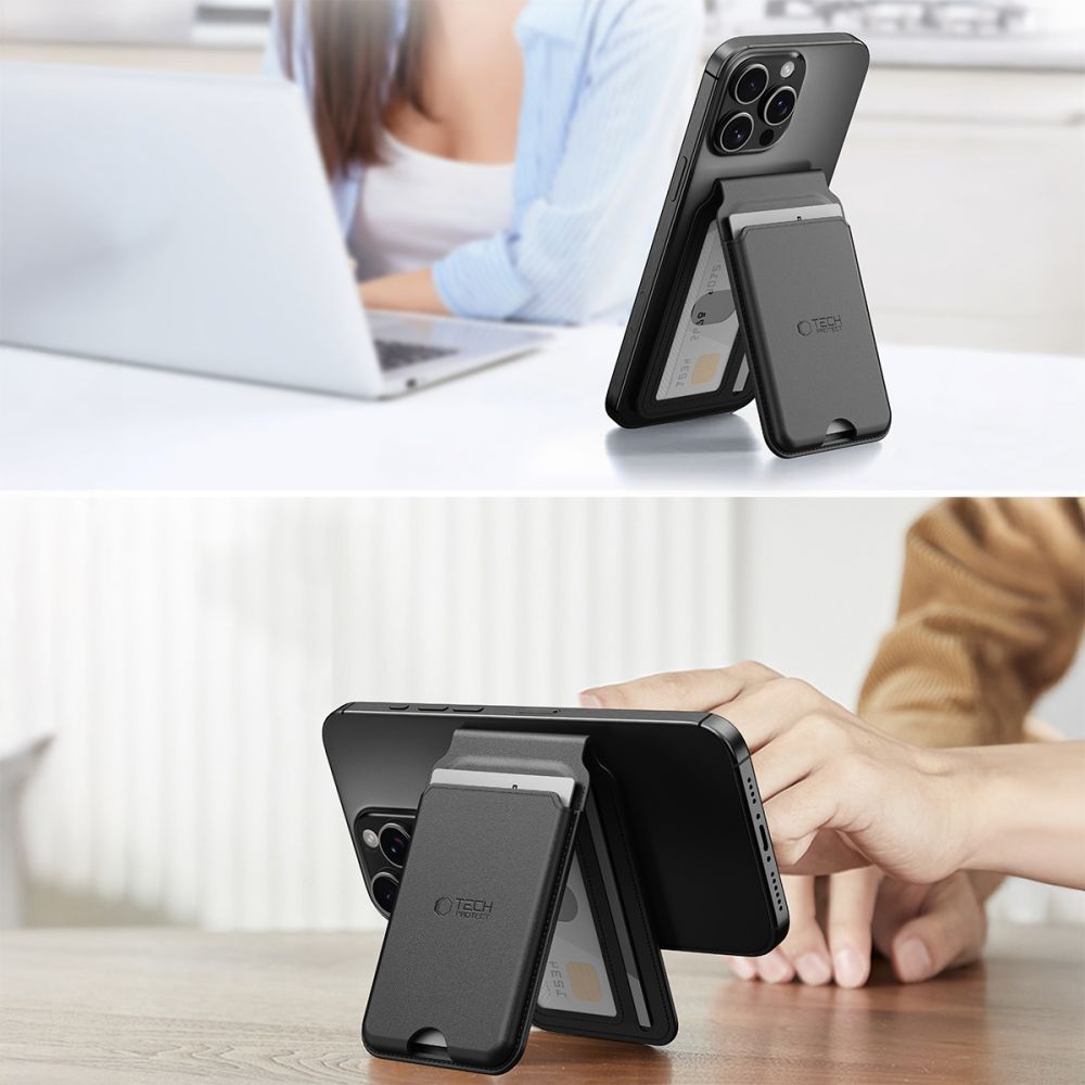Πορτοφόλι MagSafe, Tech-Protect, Magwallet Stand, Μαύρο