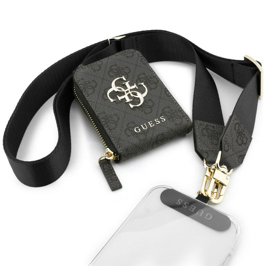 Πορτοφόλι και Λουράκι Τηλεφώνου Guess 4G Metal Logo, Μαύρο
