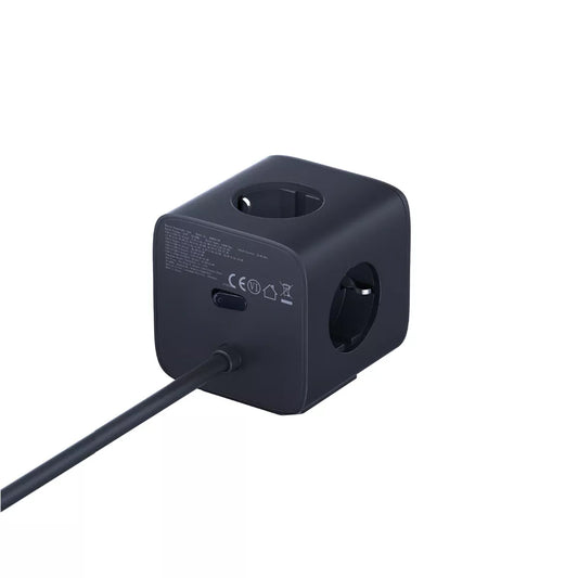 Προέκταση Baseus EnerFill FA11, 3 x Schuko - 1 x USB-A - 2 x USB-C, Μαύρο E00082100123-00