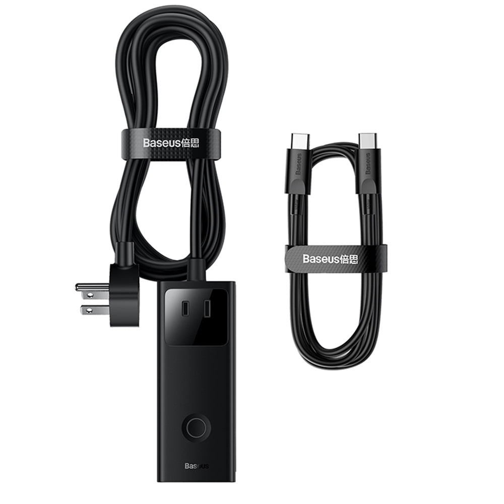 Πολύπριζο Baseus PowerCombo US, 3 x Πρίζα - 2 x USB-A - 2 x USB-C, Μαύρο PSLA020101